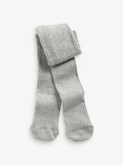 Gris - Collant simple côte pour bébé (0-18mois)