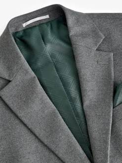 Gris - Coupe ajustée Flannel Costume Veste