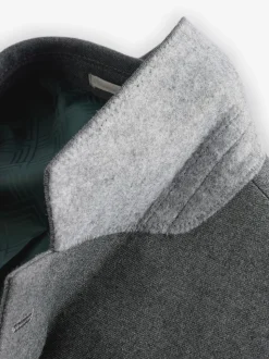 Gris - Coupe ajustée Flannel Costume Veste