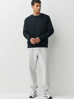 Gris - Coupe ample - Pantalon de Joggings en coupe ajustée à dos brosse