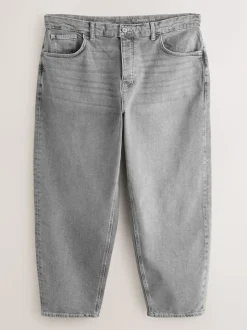 Gris - Coupe ballon - délavé vintage Denim Jeans