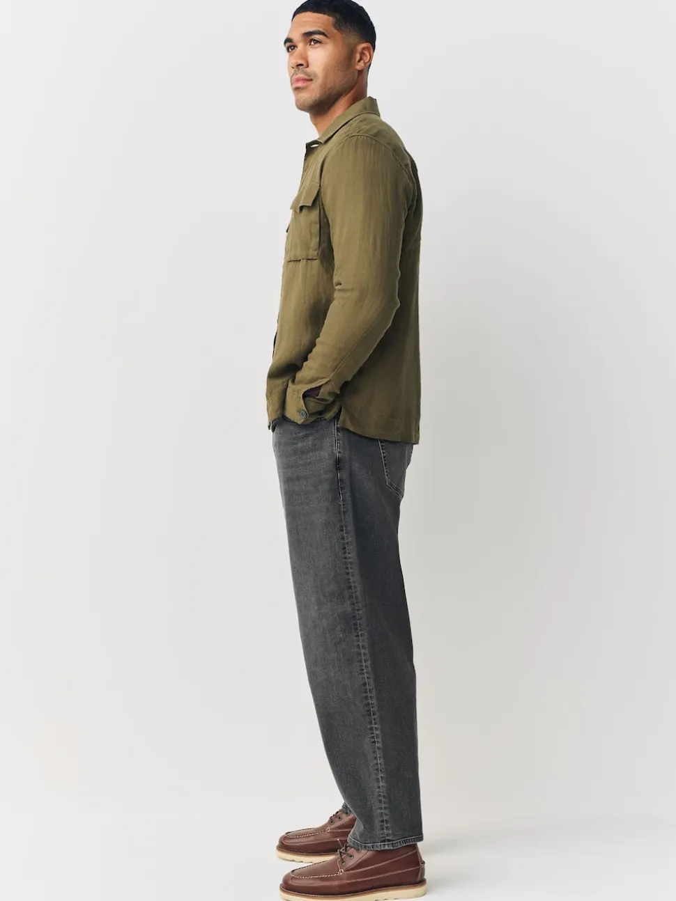 Gris - Coupe ballon - Jean stretch classique