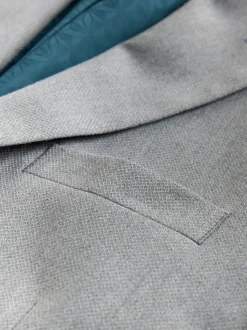 Gris - Coupe sur mesure - Veste de costume texturée