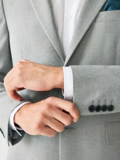 Gris - Coupe sur mesure - Veste de costume texturée