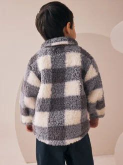 Gris à damier - Borg Polaire Shacket (3mths-7yrs)