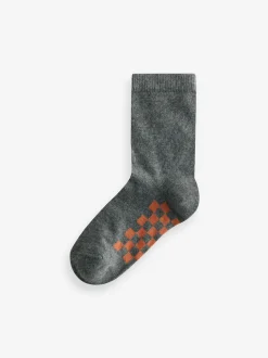 Gris à damier - Paquet de chaussettes en coton riche 7