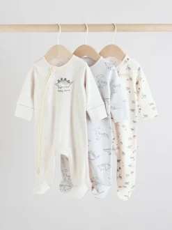 Gris - Dors-bien bébé 100% coton zippés en deux sens 3 Lot (0-2ans)