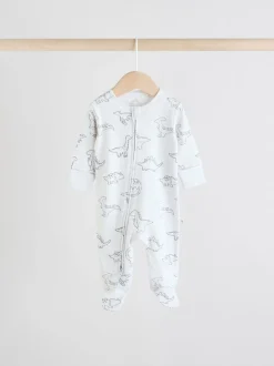 Gris - Dors-bien bébé 100% coton zippés en deux sens 3 Lot (0-2ans)