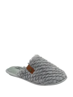 Gris - Dunlop Chaussons mules gaufrés à bout fermé pour dames