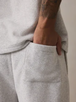 Gris - Ensemble pyjama à manches courtes en éponge