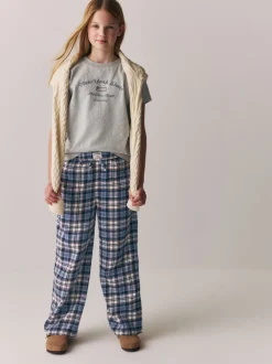 Gris - Ensemble t-shirt et pantalon à carreaux Superdry