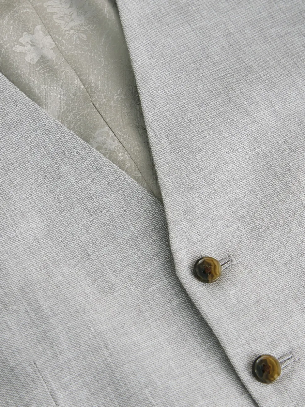 Gris - Gilet de costume en lin Blend texturé