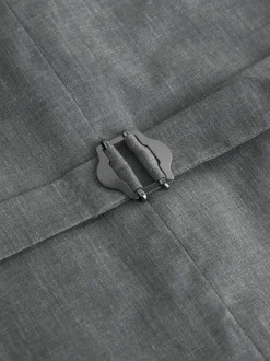 Gris - Gilet de costume en lin Blend texturé