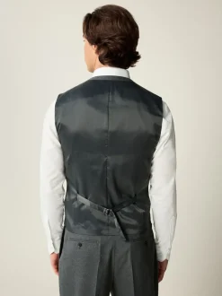 Gris - Gilet de costume en flanelle