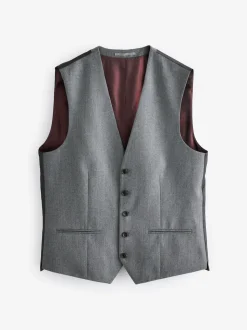 Gris - Gilet de costume en flanelle de laine et cachemire mélangés Signature Zignone
