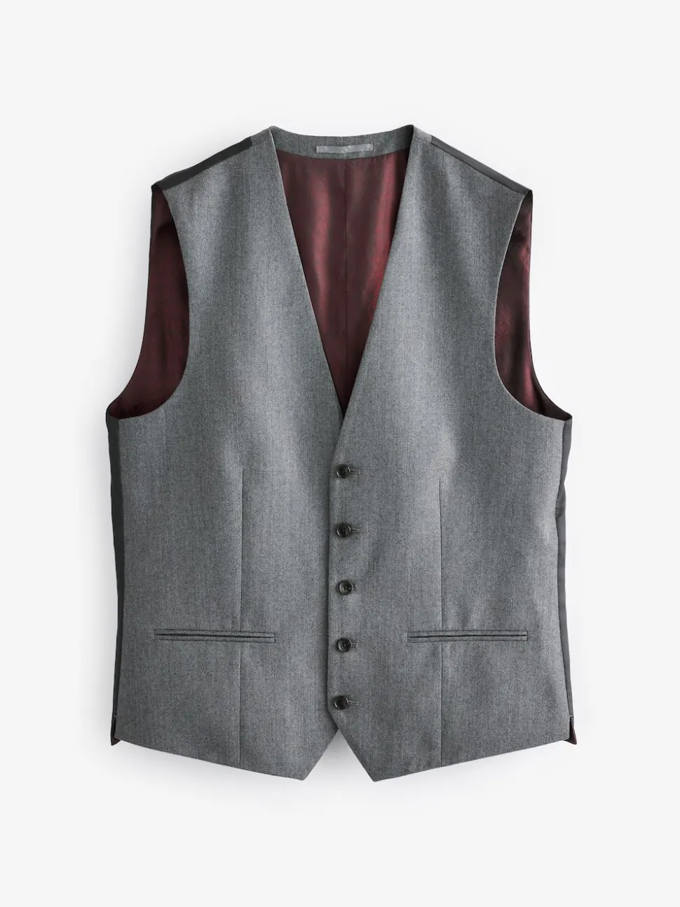 Gris - Gilet de costume en flanelle de laine et cachemire mélangés Signature Zignone