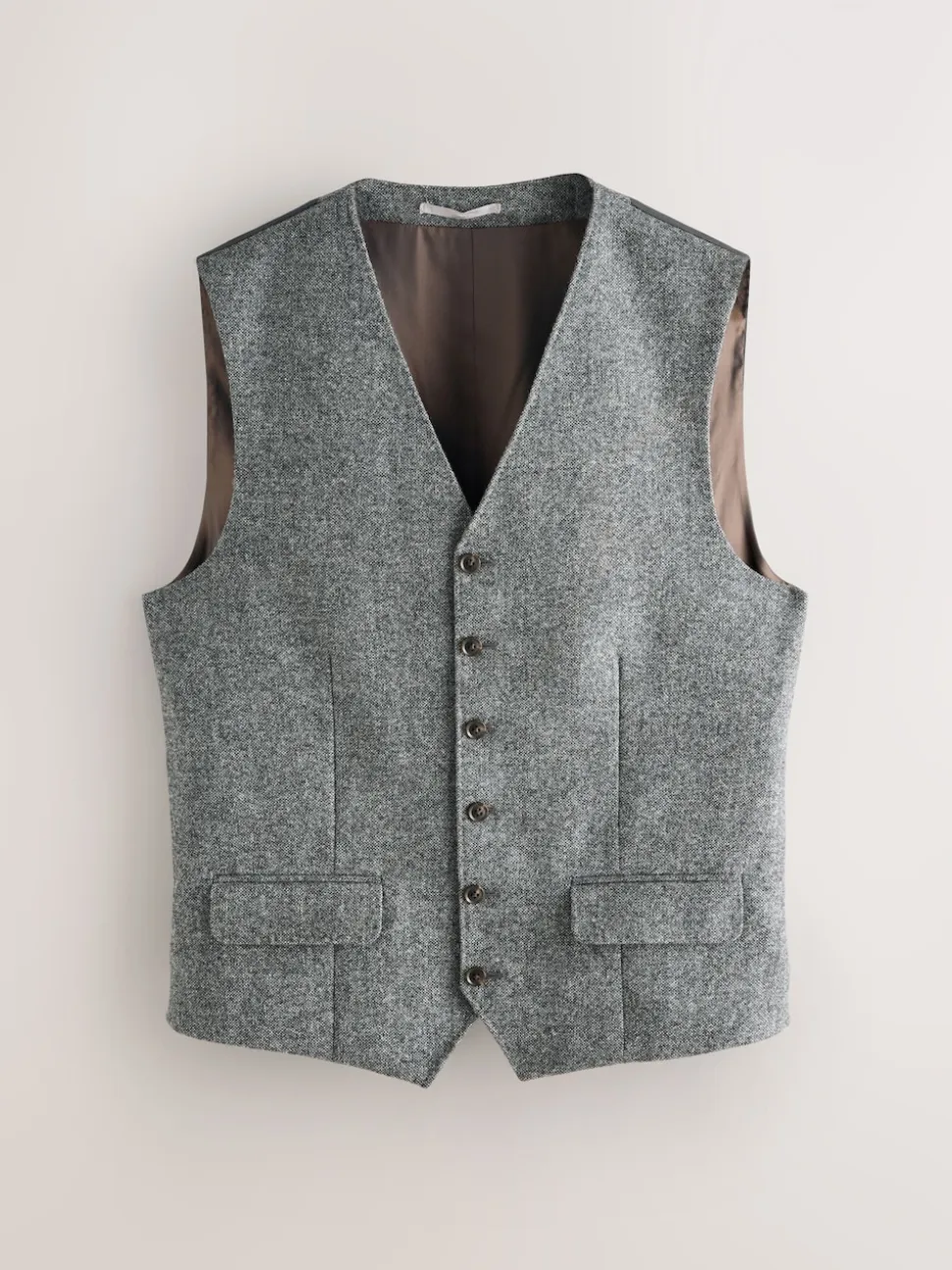 Gris - Gilet de costume Signature Abraham Moon 100% laine britannique Donegal