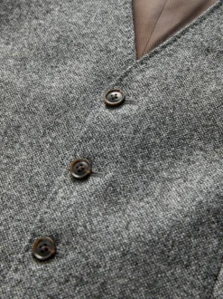 Gris - Gilet de costume Signature Abraham Moon 100% laine britannique Donegal