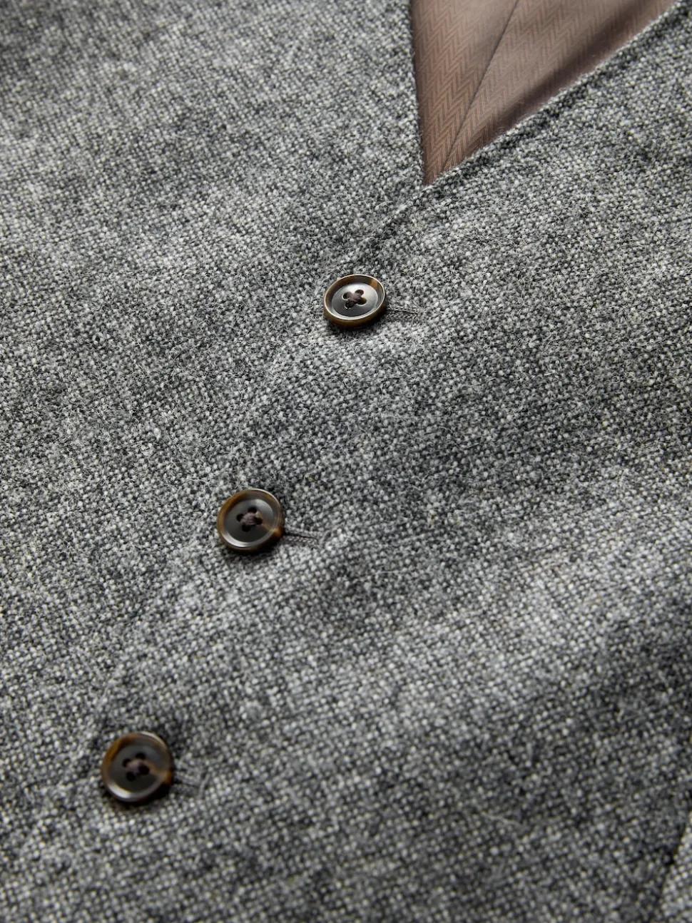 Gris - Gilet de costume Signature Abraham Moon 100% laine britannique Donegal