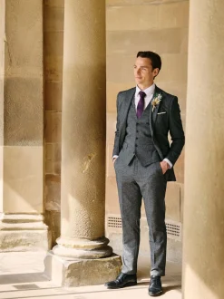 Gris - Gilet de costume texturé Skopes Fox