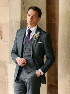 Gris - Gilet de costume texturé Skopes Fox