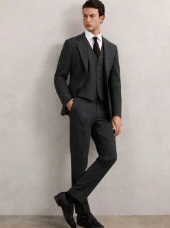 Gris - Gilet Reiss Promise habillé en laine Blend