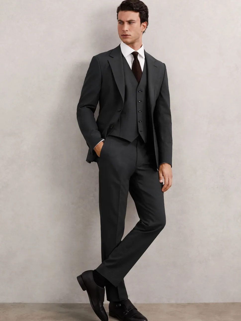 Gris - Gilet Reiss Promise habillé en laine Blend