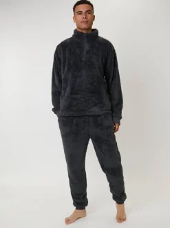 Gris - Joggers Loungeable en sherpa