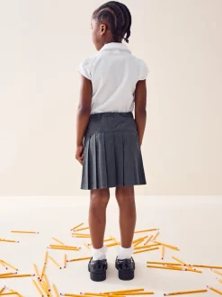 Gris - Jupes d'école en plissé brodé (3-16yrs)