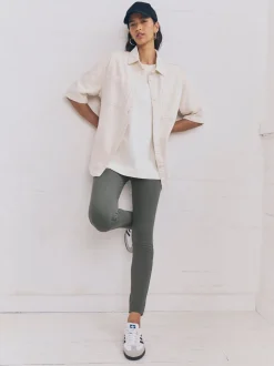 Gris - Leggings longs en denim de jersey