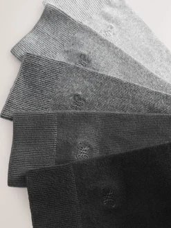 Gris - Lot de 5 - Chaussettes fraîches brodées durables