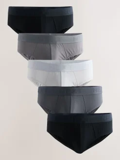 Gris - Lot de 5 - Slips riches en coton
