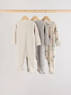 Gris - Lot de 3 dors-bien bébé zébrés 100% coton (0-2ans)