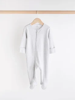 Gris - Lot de 3 dors-bien bébé Essential zippées 100 % coton (0-3ans)