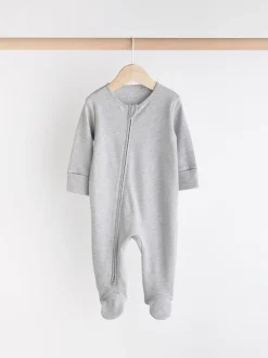 Gris - Lot de 3 dors-bien bébé Essential zippées 100 % coton (0-3ans)