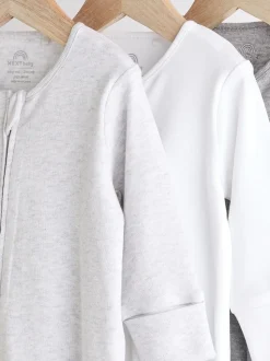 Gris - Lot de 3 dors-bien bébé Essential zippées 100 % coton (0-3ans)