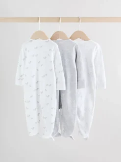 Gris - Lot de 3 dors-bien bébé zippés (0-2ans)