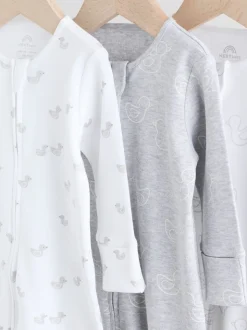 Gris - Lot de 3 dors-bien bébé zippés (0-2ans)