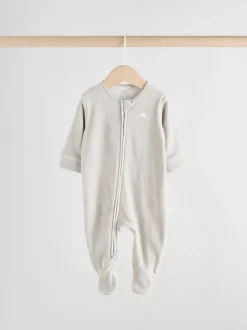 Gris - Lot de 2 dors-bien zippés en velours pour bébé (0-2ans)
