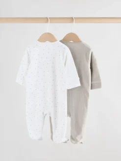 Gris - Lot de 2 dors-bien zippés en velours pour bébé (0-2ans)