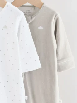 Gris - Lot de 2 dors-bien zippés en velours pour bébé (0-2ans)