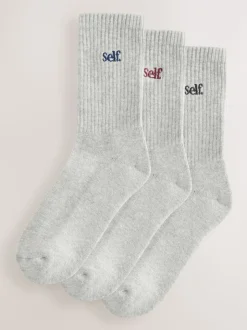 Gris / Marine / Berry - Self. Chaussettes de cheville Cushion Sole Lounge 3 Pack