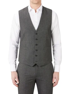 Gris - Modèle droit - Skopes Harcourt Single Breasted Coupe sur mesure Suit Gilet