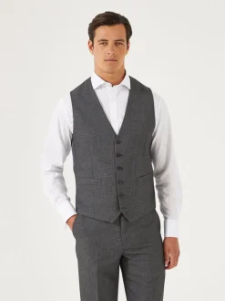 Gris - Modèle droit - Skopes Harcourt Single Breasted Coupe sur mesure Suit Gilet