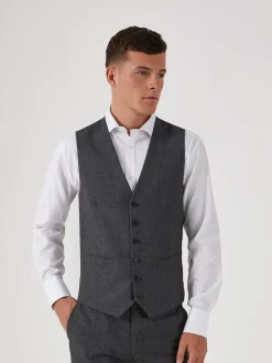 Gris - Modèle droit - Skopes Harcourt Single Breasted Coupe sur mesure Suit Gilet