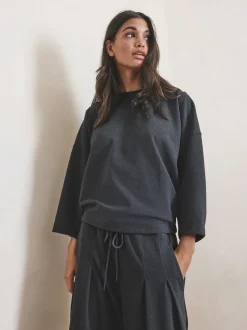 Gris - N.Premium Sweat-shirt large brossé