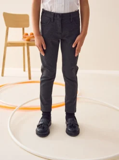 Gris - Pantalon d'école skinny extensible en jersey (3-18ans)