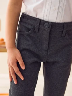 Gris - Pantalon d'école skinny extensible en jersey (3-18ans)