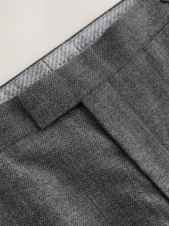 Gris - Pantalon Signature Smart en laine italienne texturée avec pattes d'ajustement sur les côtés