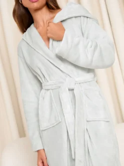 Gris - Peignoir Lipsy mi-long super douillet
